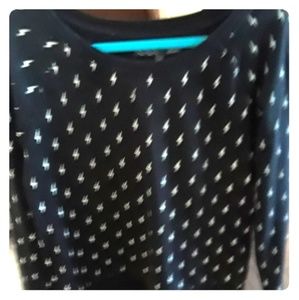 Vans scoop neck sweater with white lightning bolts